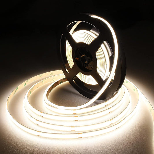 Bandeau LED COB 480 LED/m, DC24V, 9w/m, IRC>92, 8mm de large pour la décoration intérieure