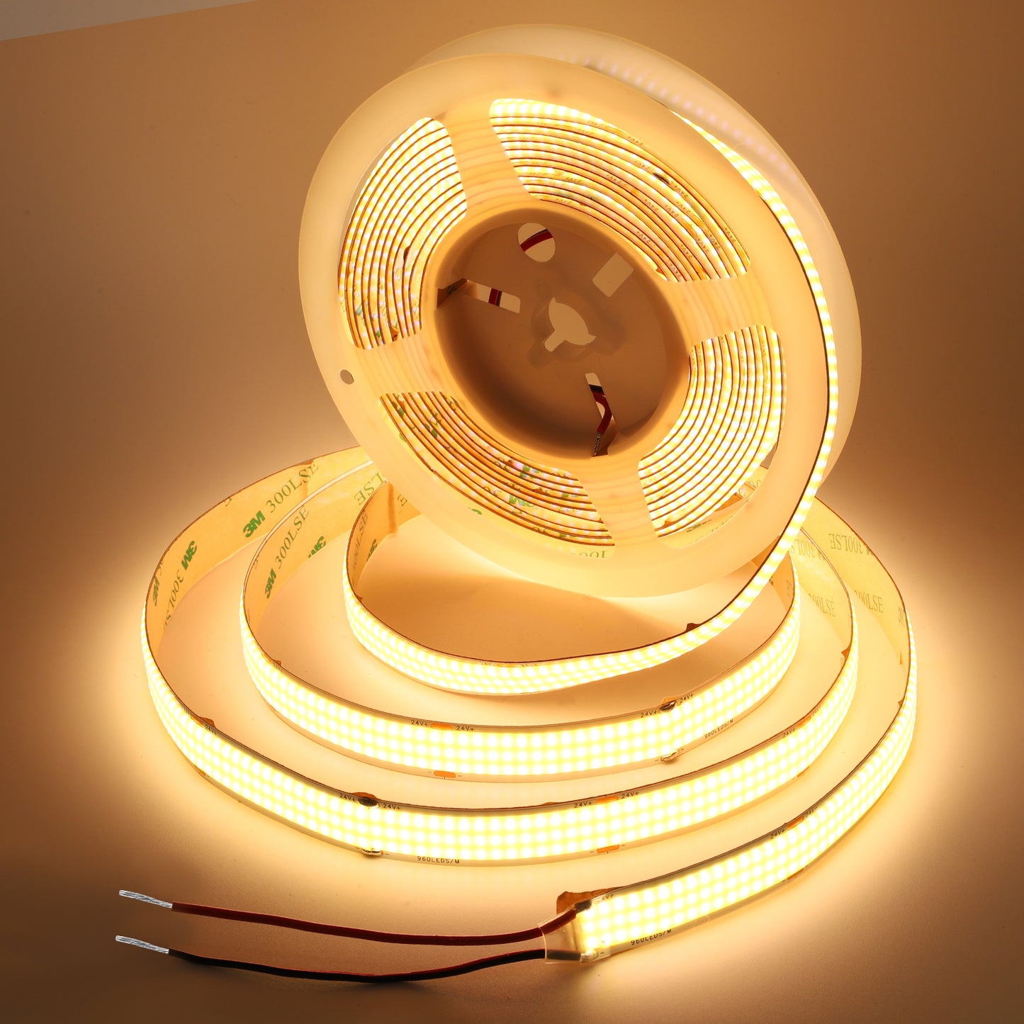 Spotless COB LED Strip Light, 24V 960 LEDs/m, CRI 92+ Seamless Uniform Tape (15mm Wide)