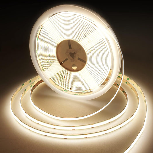 Bande lumineuse LED COB de 10m avec 384 LED/m, DC24V, 9w/m, IRC>92, 8mm de large pour la décoration de chambre