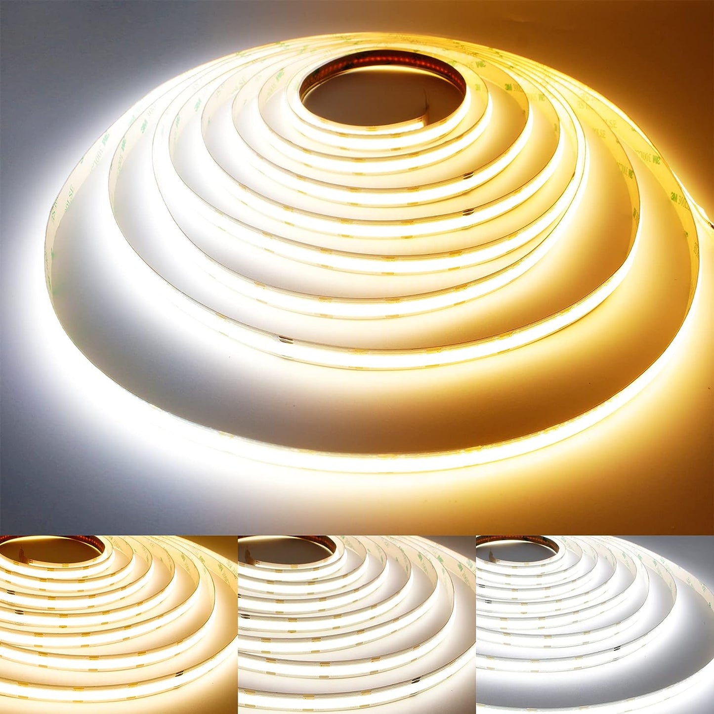 Dual Color Temperature COB LED Streifenlicht mit 10mm Breite, DC24V, 9W/m, CRI>92 für Raumdekoration