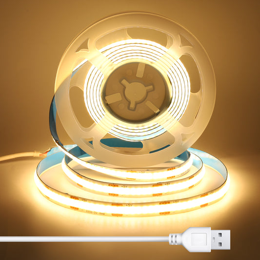 Bande LED USB 320 LED, 8 mm de Large, DC5V, Haute Luminosité, Bande LED Auto-Adhésive pour Éclairage d'Armoire, de Penderie et de Chambre