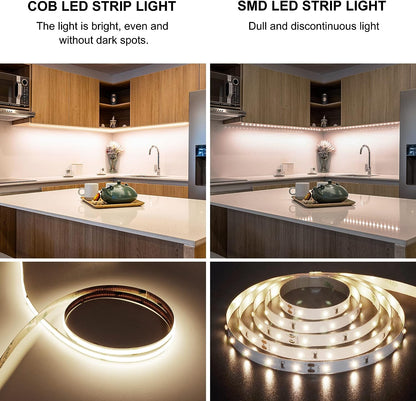 10m COB LED-Lichtband mit 384 LEDs/m, DC24V, 9W/m, CRI>92, 8mm breit zur Raumdekoration