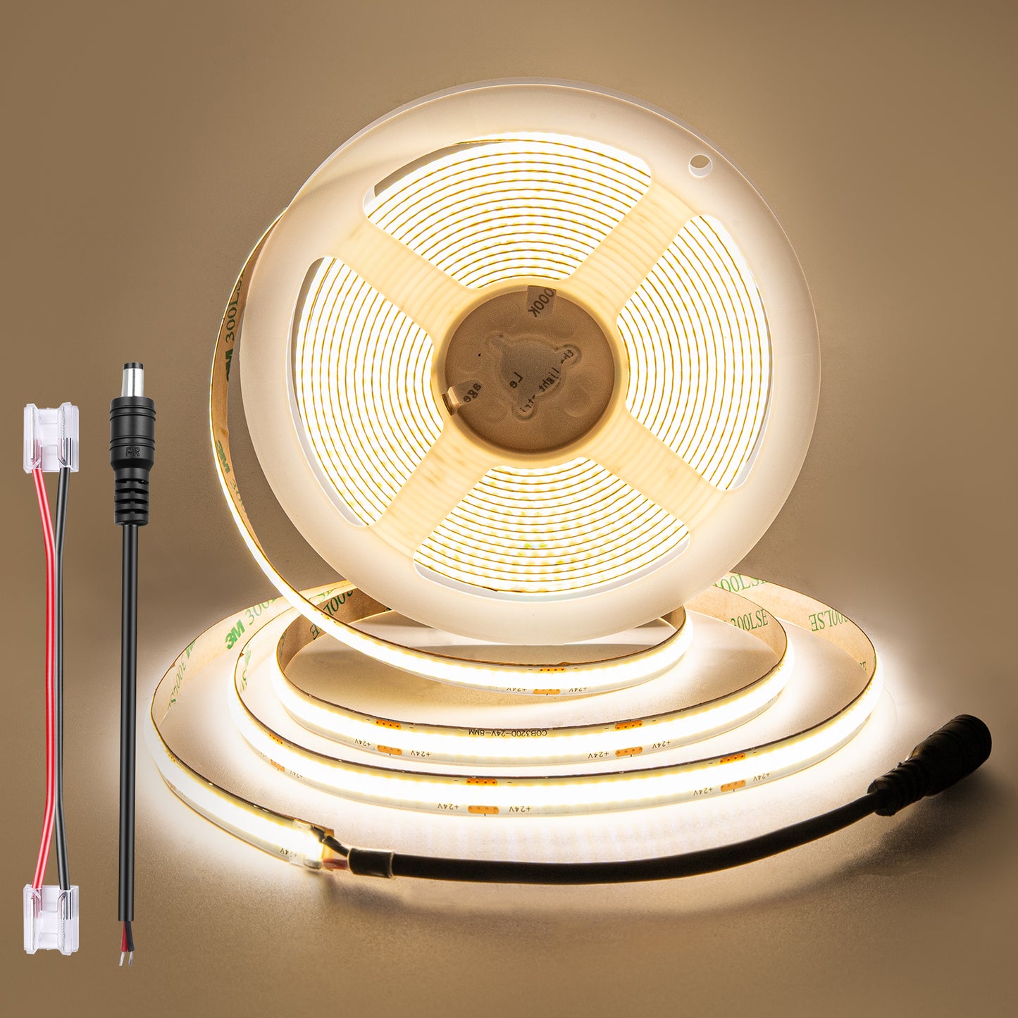 Bande lumineuse LED COB avec 320 LEDs/m, DC24V, 9w/m, IRC>92, 8mm de large pour la décoration de chambre
