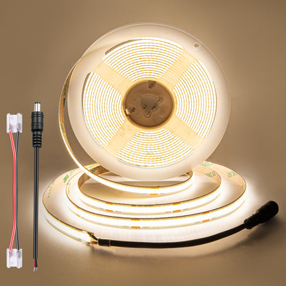 Bande lumineuse LED COB avec 320 LEDs/m, DC24V, 9w/m, IRC>92, 8mm de large pour la décoration de chambre
