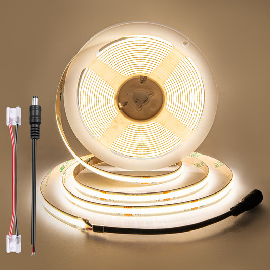 Bande lumineuse LED COB avec 320 LEDs/m, DC24V, 9w/m, IRC>92, 8mm de large pour la décoration de chambre