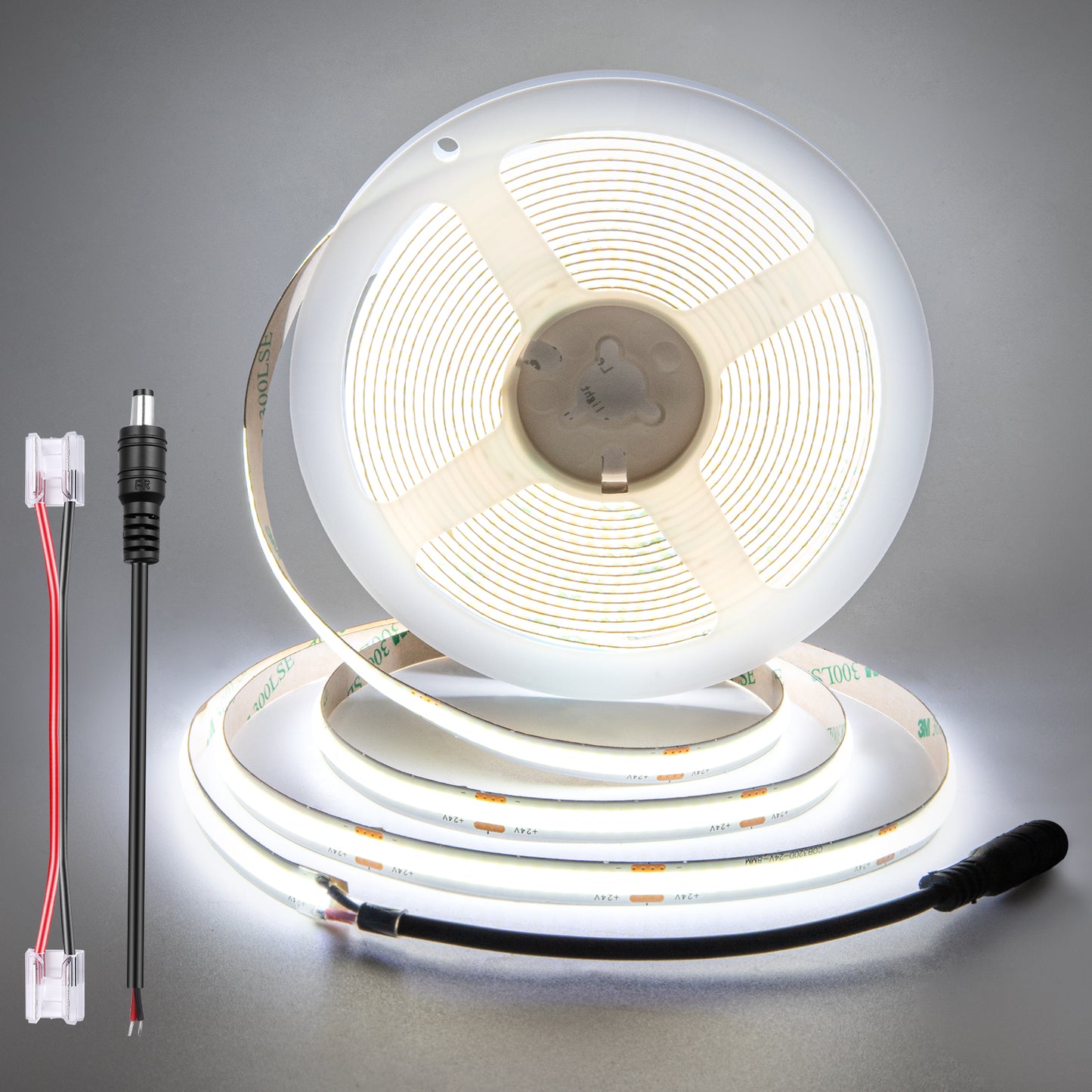 Bande lumineuse LED COB avec 320 LEDs/m, DC24V, 9w/m, IRC>92, 8mm de large pour la décoration de chambre