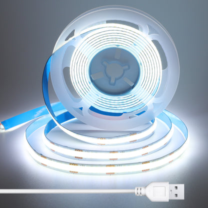 USB-LED-Streifen mit 320 LEDs, 8 mm breit, DC5V, hohe Helligkeit, selbstklebender LED-Streifen für Schrank-, Garderoben- und Raumbeleuchtung