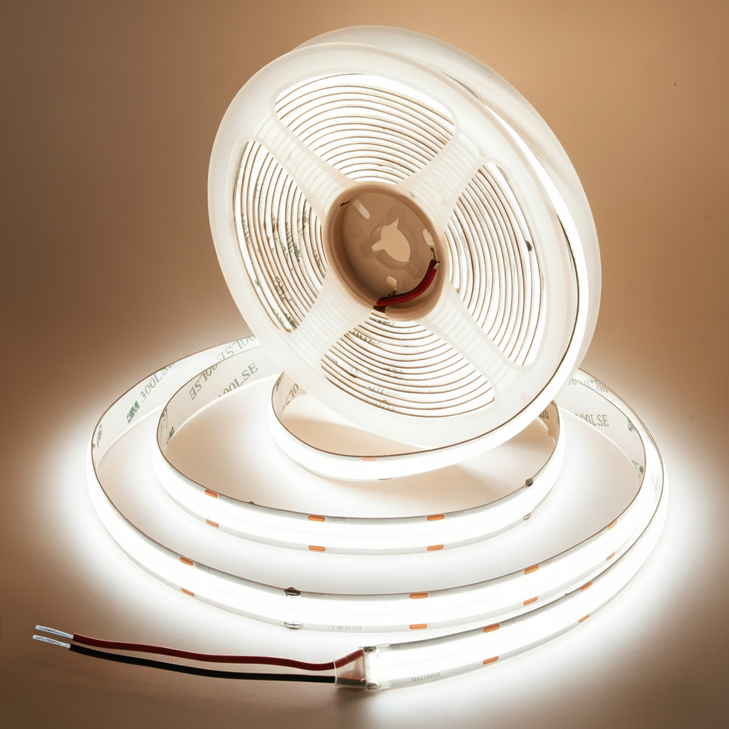 Bande LED COB 600 LEDs/m, 24V DC, 9W/m, IRC>92, 12mm de large pour la décoration intérieure