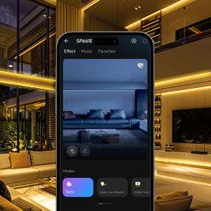 Bande LED BERIXDEEP contrôlable par application avec alimentation et télécommande, 320 LED, 8mm de large, DC24V, haute luminosité, bande LED autocollante pour éclairage d'armoire, de penderie et de pièce